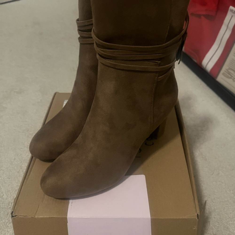 Journee Collection Brown Heeled Boots NEW